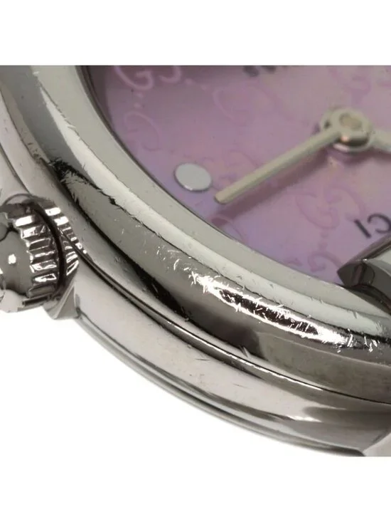 Gucci Round Face GG Pink Shell Bangle Watch SS - Picture 14 of 15